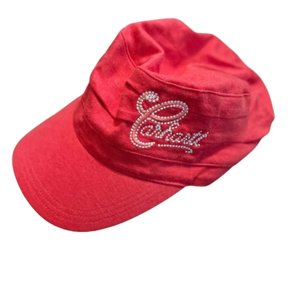 Y2K Carhartt Cadet Hat Cap Coral Pink Paris Hilton Bratz Grunge Military Style‎